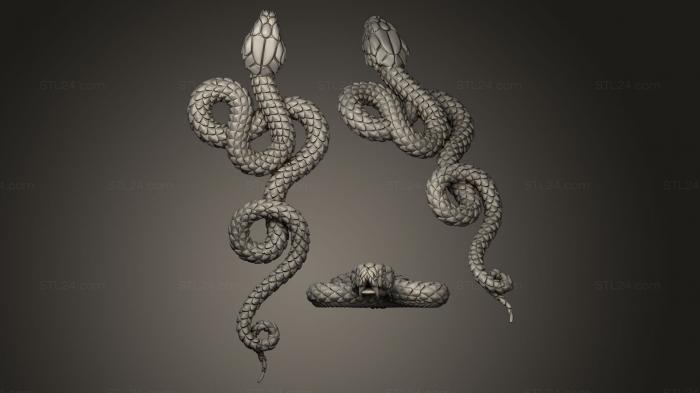 Статуэтки животных (Змея подробная, STKJ_0109) 3D модель для ЧПУ станка